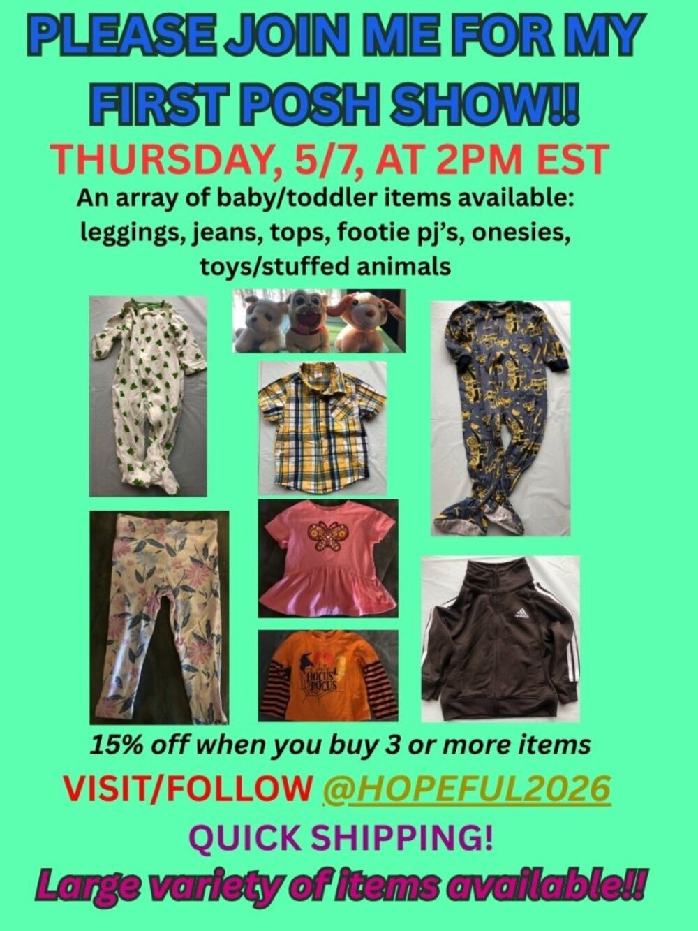 My First Poshmark Show!! Thursday, May 7th, at 2pm EST!! Please join me!!